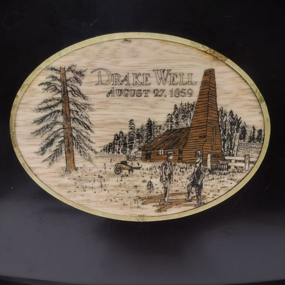 Couroc Tray, Vintage Mid Century, Drake Well 1859, Pennsylvania Oil Well History - Picture 2 of 8
